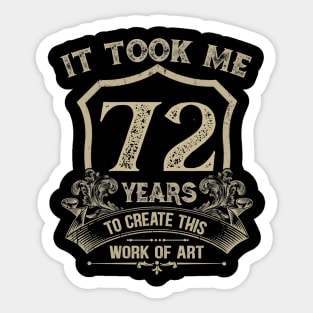 72nd Birthday Sticker